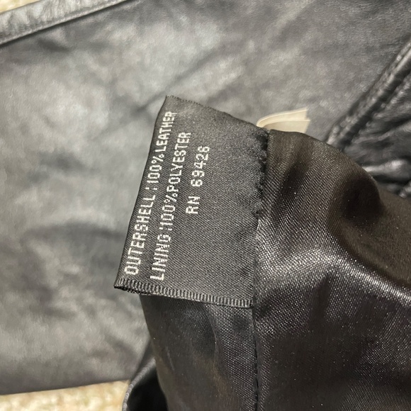 Black Straight Leg Leather Pants - Picture 3 of 6